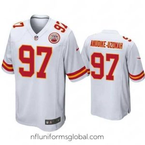 Gorgeous Kansas City Chiefs 97 Felix Anudike Uzomah White Limited Stitched Football Game Jersey