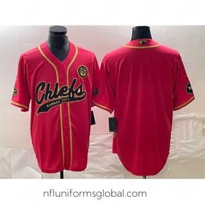 Exquisite Kansas City Chiefs Blank Red Gold Cool Base Stitched Baseball Jersey
