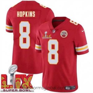 Divine Kansas City Chiefs DeAndre Hopkins #8 Red 2024 2025 Super Bowl LIX F.U.S.E Stitched Jersey