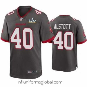 Divine Mike Alstott Buccaneers Pewter Super Bowl Lv Game Jersey
