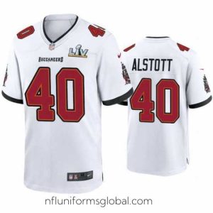 Stunning Mike Alstott Buccaneers White Super Bowl Lv Game Jersey