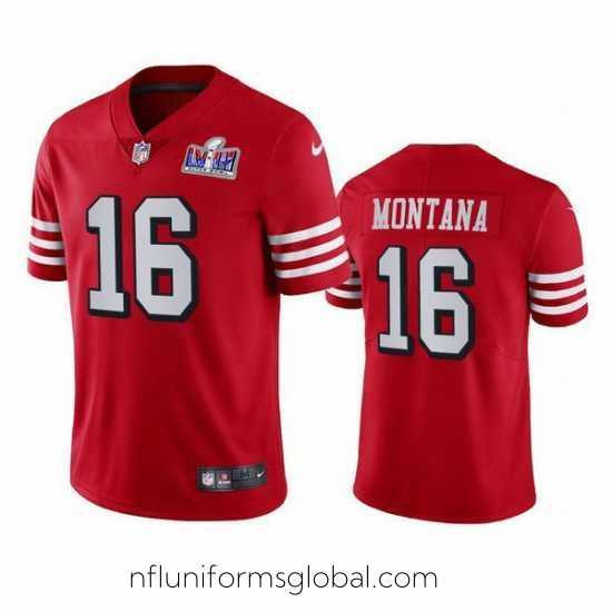 Exquisite NFL San Francisco 49ers 16 Joe Montana Red Throwback Vapor Untouchable Limited Stitched 2024 Super Bowl LVIII Jersey