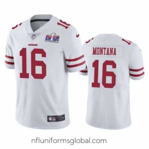 Alluring NFL San Francisco 49ers 16 Joe Montana White Vapor Untouchable Limited Stitched 2024 Super Bowl LVIII Jersey