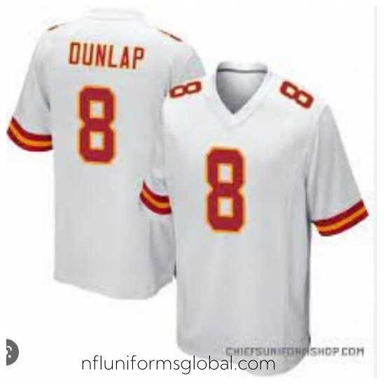 Alluring Nike Carlos Dunlap White Kansas City Chiefs #8 Home Stitched Jersey
