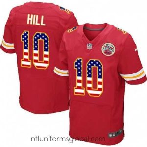 Irresistible Nike Kansas City Chiefs 10 Tyreek Hill Elite Red Home USA Flag Fashion NFL Jersey