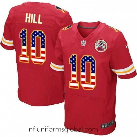 Irresistible Nike Kansas City Chiefs 10 Tyreek Hill Elite Red Home USA Flag Fashion NFL Jersey