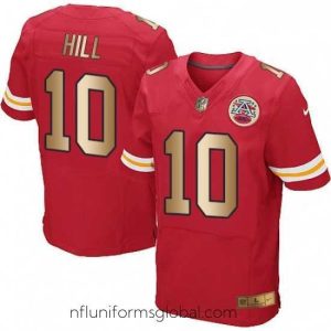 Irresistible Nike Kansas City Chiefs 10 Tyreek Hill Elite RedGold Team Color NFL Jersey
