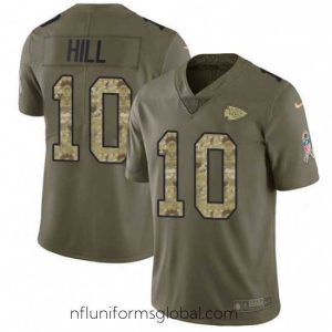 Captivating Nike Kansas City Chiefs 10 Tyreek Hill Limited OliveCamo 2017 Salute to Service NFL Jersey