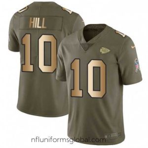 Enchanting Nike Kansas City Chiefs 10 Tyreek Hill Limited OliveGold 2017 Salute to Service NFL Jersey