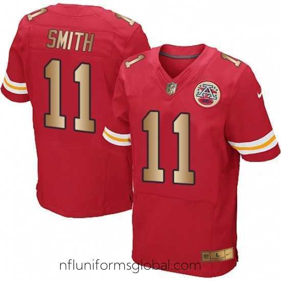 Divine Nike Kansas City Chiefs 11 Alex Smith Elite RedGold Team Color NFL Jersey