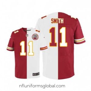 Divine Nike Kansas City Chiefs 11 Alex Smith Elite RedWhite Split Fashion NFL Jersey