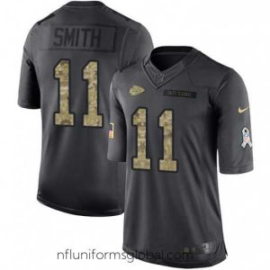 Stunning Nike Kansas City Chiefs 11 Alex Smith Limited Black 2016 Salute to Service NFL Jersey