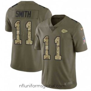 Gorgeous Nike Kansas City Chiefs 11 Alex Smith Limited OliveCamo 2017 Salute to Service NFL Jersey
