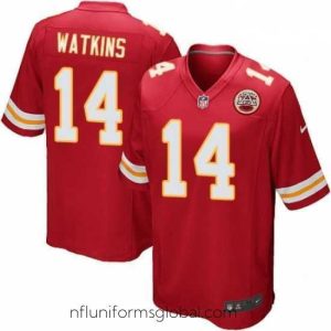 Captivating Nike Kansas City Chiefs 14 Sammy Watkins Game Red Team Color NFL Jersey