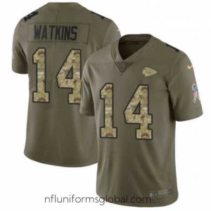Divine Nike Kansas City Chiefs 14 Sammy Watkins Limited OliveCamo 2017 Salute to Service NFL Jersey