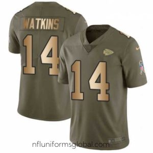 Ravishing Nike Kansas City Chiefs 14 Sammy Watkins Limited OliveGold 2017 Salute to Service NFL Jersey