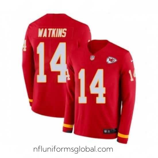 Ravishing Nike Kansas City Chiefs 14 Sammy Watkins Limited Red Therma Long Sleeve NFL Jersey