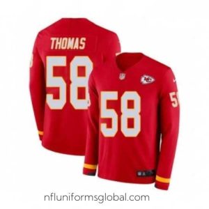 Captivating Nike Kansas City Chiefs 58 Derrick Thomas Limited Red Therma Long Sleeve NFL Jersey
