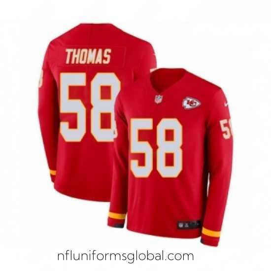Captivating Nike Kansas City Chiefs 58 Derrick Thomas Limited Red Therma Long Sleeve NFL Jersey