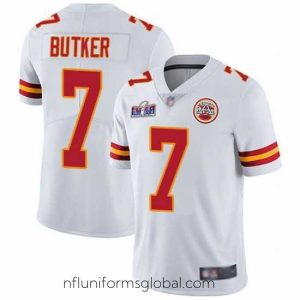 Gorgeous Nike Kansas City Chiefs 7 Harrison Butker White Bound Stitched NFL Vapor Untouchable Limited 2024 Super Bowl LVIII Jersey