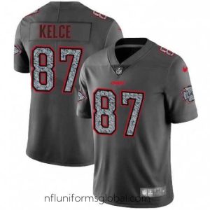 Ravishing Nike Kansas City Chiefs 87 Travis Kelce Gray Static Vapor Untouchable Limited NFL Jersey