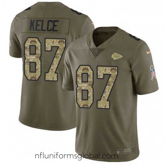 Divine Nike Kansas City Chiefs 87 Travis Kelce Limited OliveCamo 2017 Salute to Service NFL Jersey