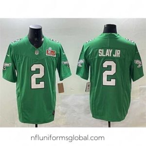 Gorgeous Philadelphia Eagles 2 Darius Slay Jr  Green 2025 Super Bowl LIX Patch F.U.S.E  Throwback Vapor Untouchable Limited Stitched Football Jersey