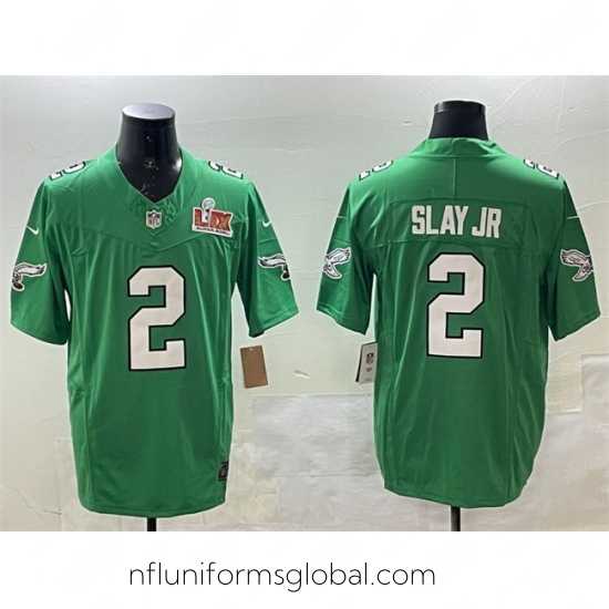 Gorgeous Philadelphia Eagles 2 Darius Slay Jr Green 2025 Super Bowl LIX Patch F.U.S.E Throwback Vapor Untouchable Limited Stitched Football Jersey