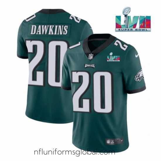 Sumptuous Philadelphia Eagles 20 Brian Dawkins Green Super Bowl LVII Patch Vapor Untouchable Limited Stitched Jersey