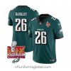Stunning Philadelphia Eagles 26 Saquon Barkley Green 2025 Eagles Logo Super Bowl LIX Patch New F.U.S.E  Vapor Untouchable Limited Stitched Football Jersey