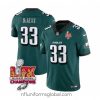 Sumptuous Philadelphia Eagles 33 Cooper DeJean Green 2025 Eagles Logo Super Bowl LIX Patch New F.U.S.E  Vapor Untouchable Limited Stitched Football Jersey