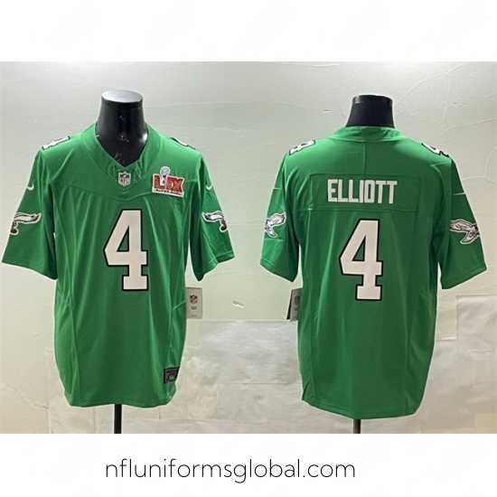 Enchanting Philadelphia Eagles 4 Jake Elliott Green 2025 Super Bowl LIX Patch F.U.S.E Throwback Vapor Untouchable Limited Stitched Football Jersey