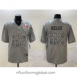 Irresistible Philadelphia Eagles 62 Jason Kelce Grey 2025 Super Bowl LIX Patch Atmosphere Fashion Vapor Untouchable Limited Stitched Football Jersey