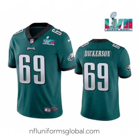 Enchanting Philadelphia Eagles 69 Landon Dickerson Green Super Bowl LVII Patch Vapor Untouchable Limited Stitched Jersey