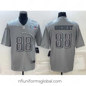 Exquisite Philadelphia Eagles 88 Dallas Goedert Gray Super Bowl LVII Patch Atmosphere Fashion Stitched Jersey