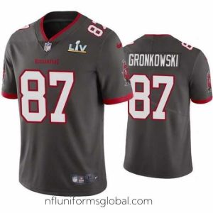 Gorgeous Rob Gronkowski Buccaneers Pewter Super Bowl Lv Vapor Limited Jersey
