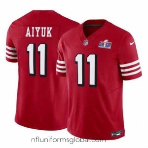Ravishing San Francisco 49ers 11 Brandon Aiyuk Red 2023 F.U.S.E  Vapor Limited Throwback Stitched Football 2024 Super Bowl LVIII Jersey