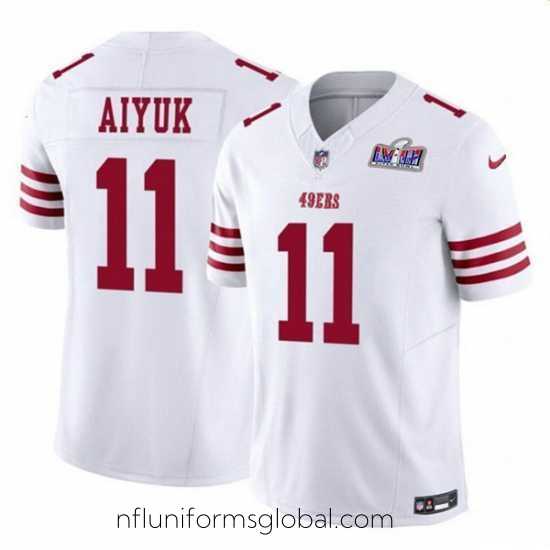 Enchanting San Francisco 49ers 11 Brandon Aiyuk White 2023 F.U.S.E Vapor Limited Stitched Football 2024 Super Bowl LVIII Jersey
