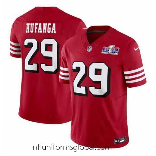 Captivating San Francisco 49ers 29 Talanoa Hufanga New Red 2023 F.U.S.E Stitched Football 2024 Super Bowl LVIII Jersey