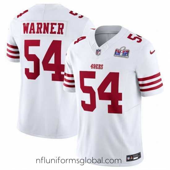 Sumptuous San Francisco 49ers 54 Fred Warner White 2023 F.U.S.E Vapor Untouchable Limited Stitched Football 2024 Super Bowl LVIII Jersey