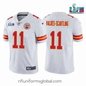 Gorgeous Toddler Kansas City Chiefs 11 Marquez Valdes Scantling White Super Bowl LVII Patch Vapor Untouchable Limited Stitched Jersey