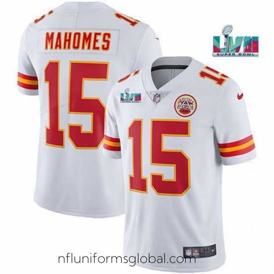 Irresistible Toddler Kansas City Chiefs 15 Patrick Mahomes White Super Bowl LVII Patch Vapor Untouchable Limited Stitched Jersey