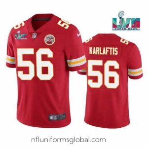 Gorgeous Toddler Kansas City Chiefs 56 George Karlaftis Red Super Bowl LVII Patch Vapor Untouchable Limited Stitched Jersey