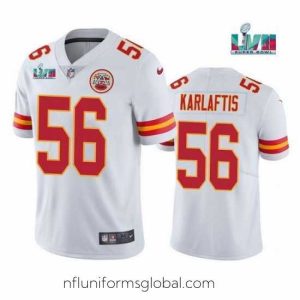 Sumptuous Toddler Kansas City Chiefs 56 George Karlaftis White Super Bowl LVII Patch Vapor Untouchable Limited Stitched Jersey