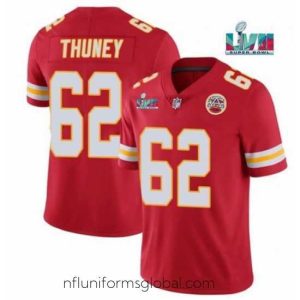 Gorgeous Toddler Kansas City Chiefs 62 Joe Thuney Red Super Bowl LVII Patch Vapor Untouchable Limited Stitched Jersey