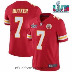 Alluring Toddler Kansas City Chiefs 7 Harrison Butker Red Super Bowl LVII Patch Vapor Untouchable Limited Stitched Jersey