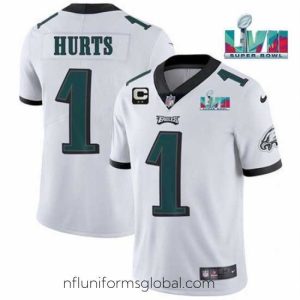 Irresistible Toddler Philadelphia Eagles 1 Jalen Hurts White Super Bowl LVII Patch And 2 Star C Patch Vapor Untouchable Limited Stitched Jersey