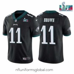 Alluring Toddler Philadelphia Eagles 11 A J  Brown Black Super Bowl LVII Patch Vapor Untouchable Limited Stitched Jersey