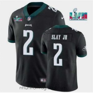 Captivating Toddler Philadelphia Eagles 2 Darius Slay JR Black Super Bowl LVII Patch Vapor Untouchable Limited Stitched Jersey
