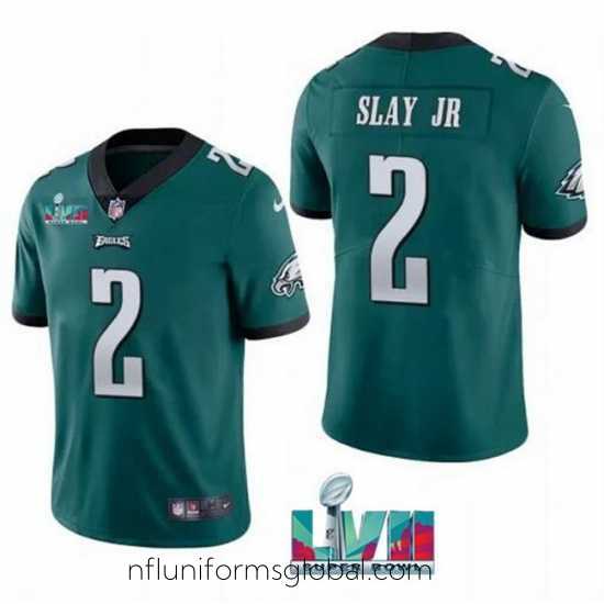 Irresistible Toddler Philadelphia Eagles 2 Darius Slay JR Green Super Bowl LVII Patch Vapor Untouchable Limited Stitched Jersey